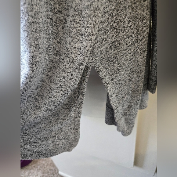Joan Vass Hoodie Cardigan Gray Women's Sweater - Picture 4 of 5